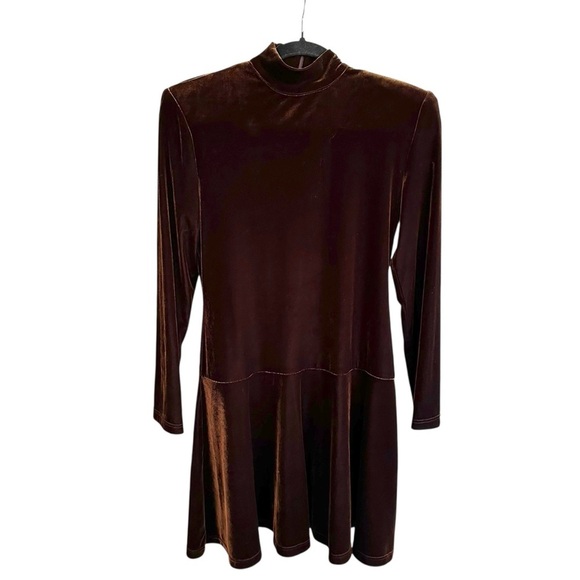 JOSEPH RIBKOFF Vintage Velvet Swing Dress Chocolate Brown Quiet Luxury Glam NWT - Picture 11 of 16